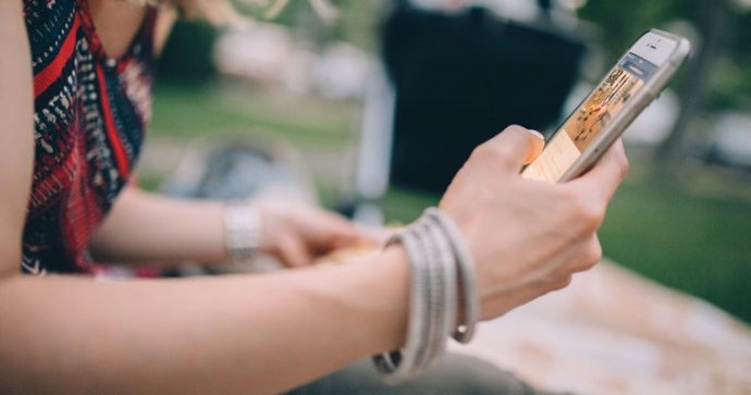 A woman using her smart phone
