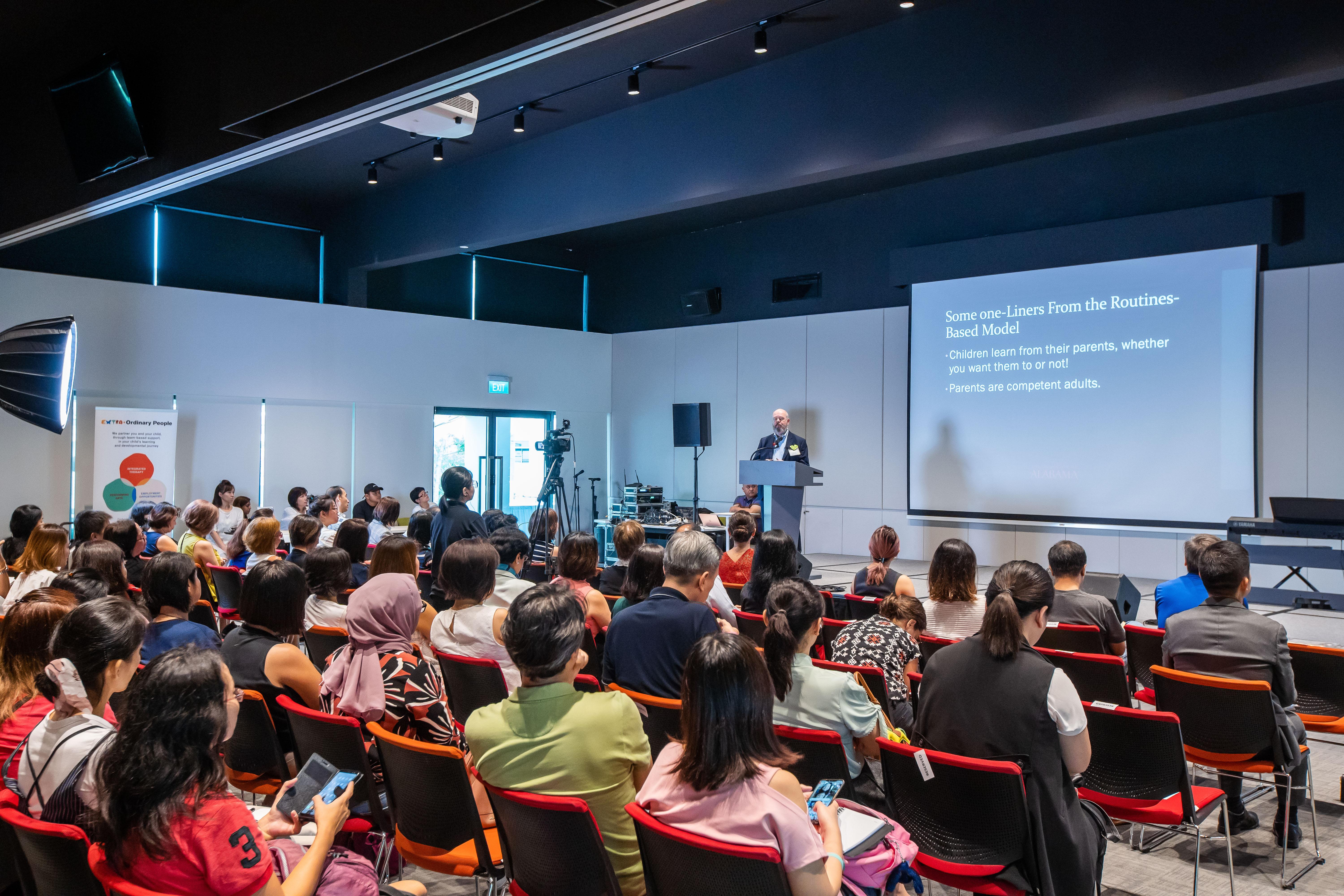 Event speaker Professor Robin McWilliam giving a talk about early intervention strategies. Event speaker Professor Robin McWilliam giving a talk about early intervention strategies.