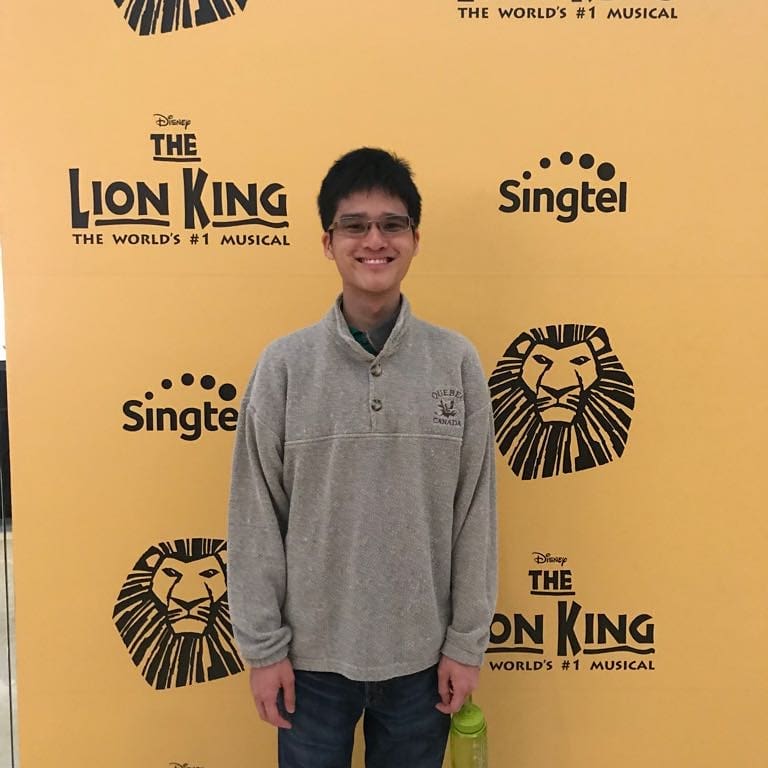 The photo shows Wesley against the backdrop of a Musical “The Lion King” The photo shows Wesley against the backdrop of a Musical “The Lion King”