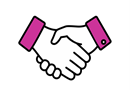 Icon of 2 hands doing a handshake